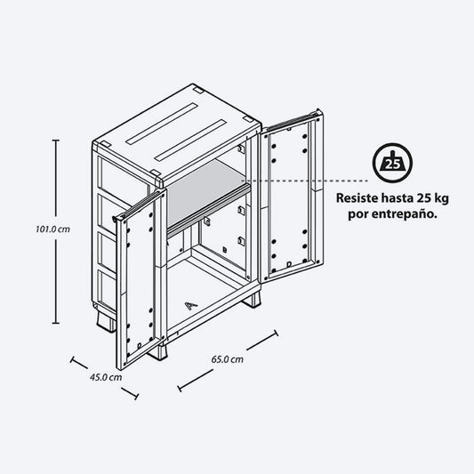 Armario mediano Barú color Taupe de Rimax - Pa´la house