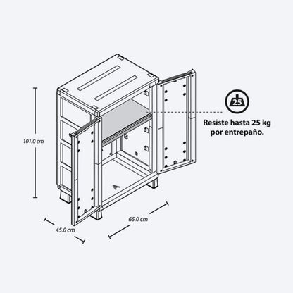 Armario mediano de apariencia Rattan color Wengue de Rimax - Pa´la house