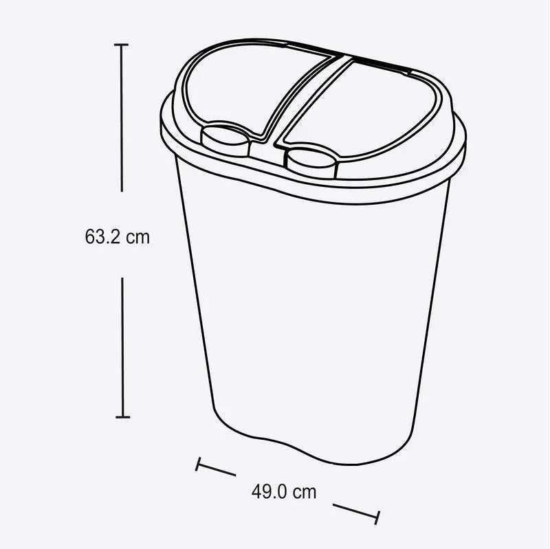 Basurero para manejo de residuos doble de 50 litros. - Pa´la house
