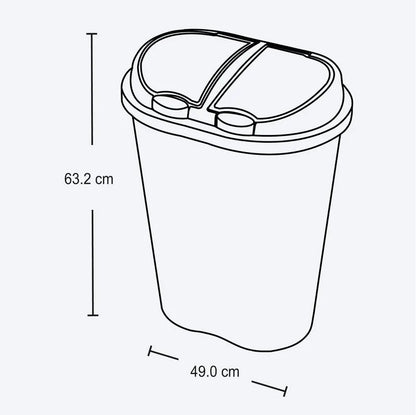 Basurero para manejo de residuos doble de 50 litros. - Pa´la house