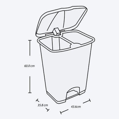 Basurero pedal 60 Litros doble de Rimax
