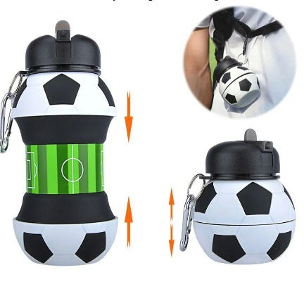 Botella Fútbol plegable de 500Ml en silicona. - Pa´la house
