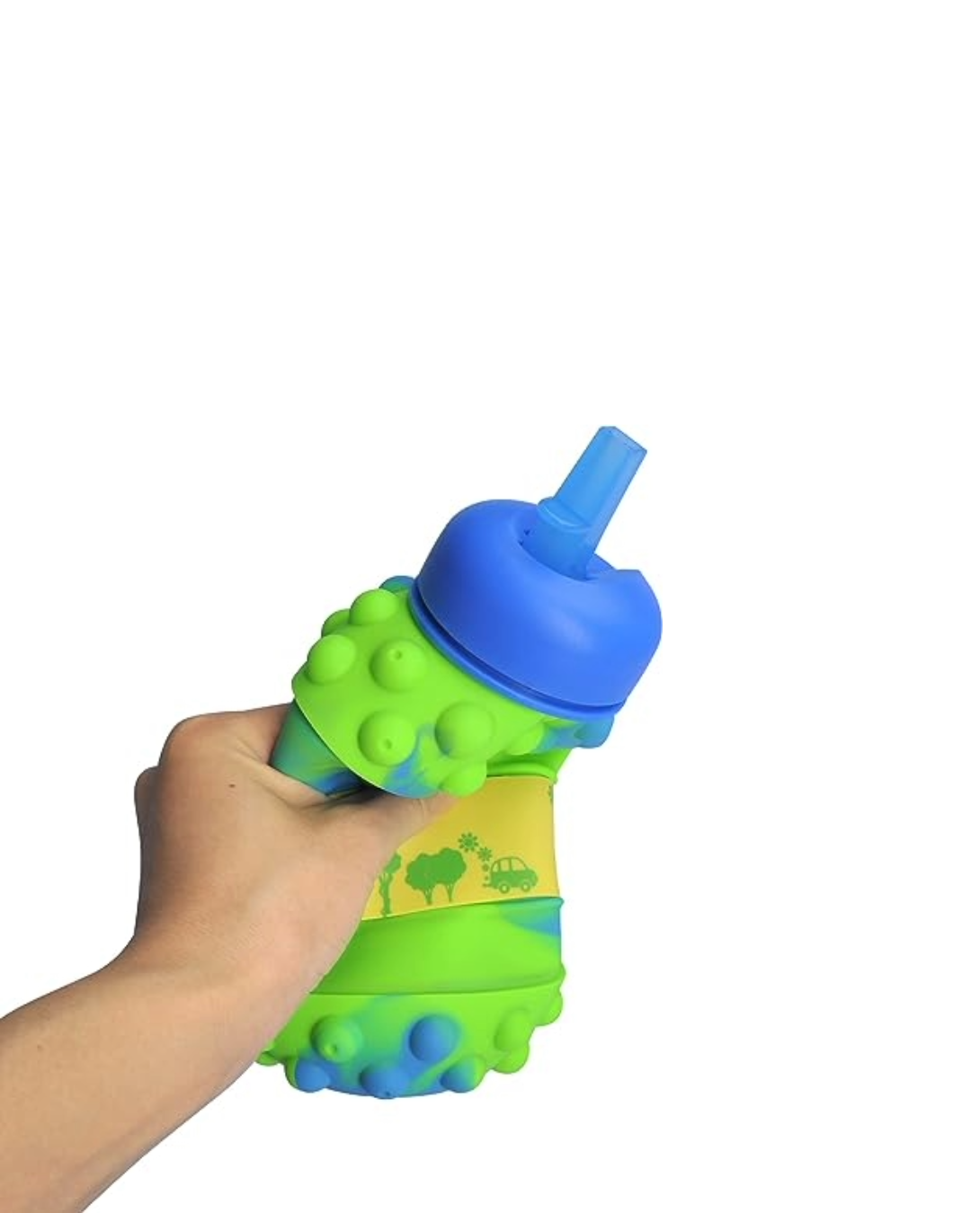 Botella Pop It plegable GreenBlue de 500Ml en silicona. - Pa´la house