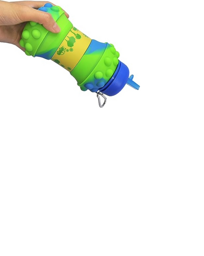 Botella Pop It plegable GreenBlue de 500Ml en silicona. - Pa´la house