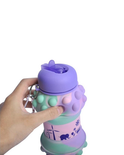 Botella Pop It plegable purple de 500Ml en silicona. - Pa´la house