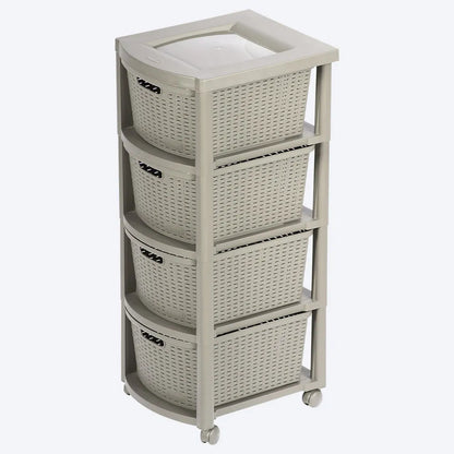 Cajonero Apariencia Rattan 4 Gavetas Altas