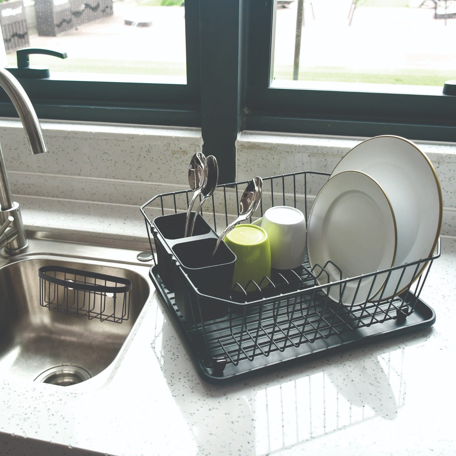 Set escurridor metálico de 3 piezas, negro. - Pa´la house