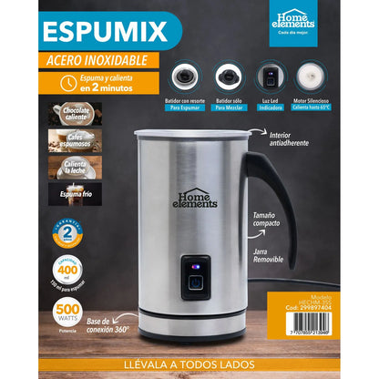 Espumix 400 ml en acero inoxidable de Home Elements