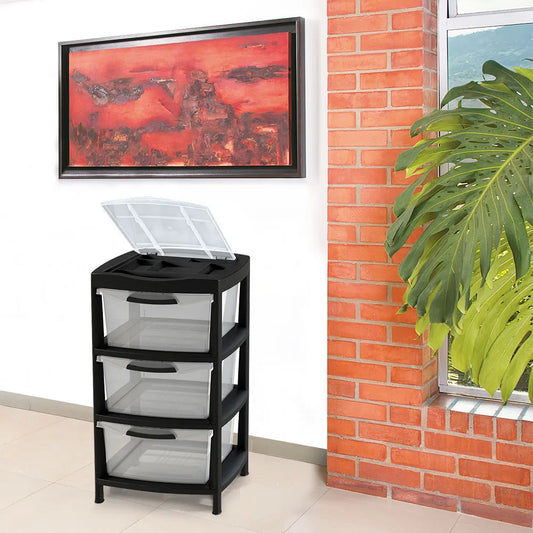 Gavetero Grande  con 3 Gavetas y Tapa Organizadora de Rimax