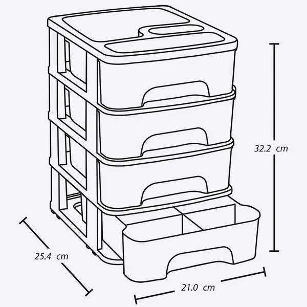 Gavetero pequeño con 4 gavetas de Rimax - Pa´la house