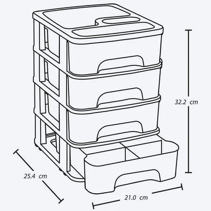 Gavetero pequeño con 4 gavetas de Rimax - Pa´la house