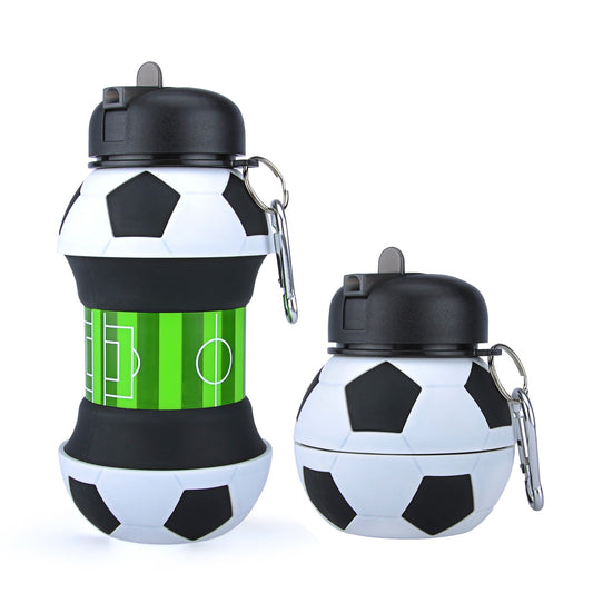 Botella Fútbol de 500Ml en silicona plegable