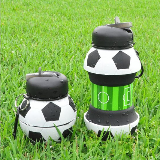 Botella Fútbol de 500Ml en silicona plegable