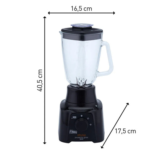 Licuadora Powermix Glass de 2 velocidades con vaso de vidrio de Imusa