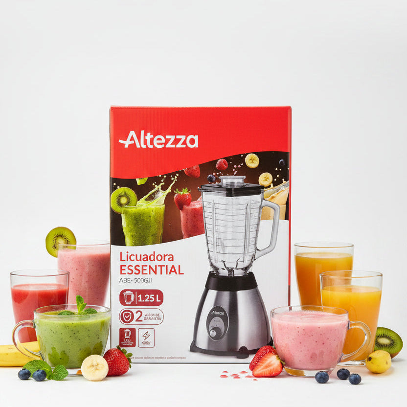 Licuadora Essential 600W vaso vidrio, 2 vel de Altezza