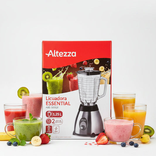 Licuadora Essential 600W vaso vidrio, 2 vel de Altezza