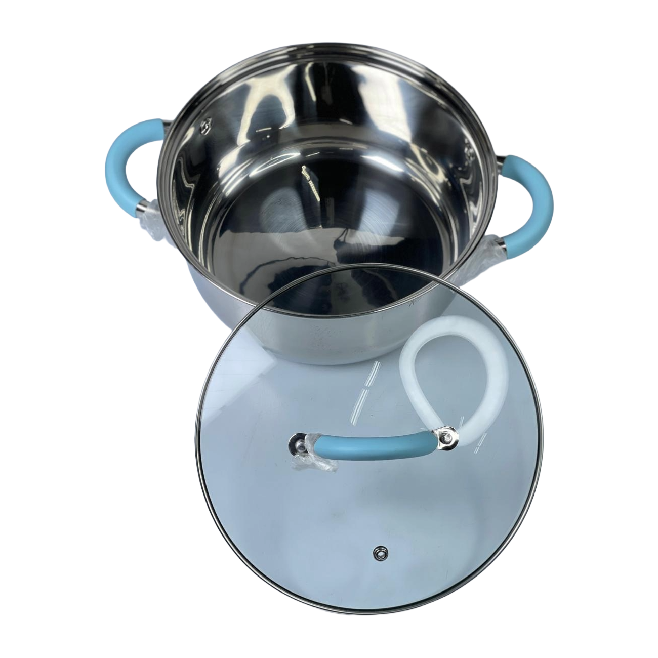 Olla en acero inox de 22cms con tapa de vidrio de Behome - Pa´la house