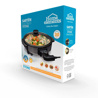 Sartén eléctrico redondo antiadherente Stone de Home Elements