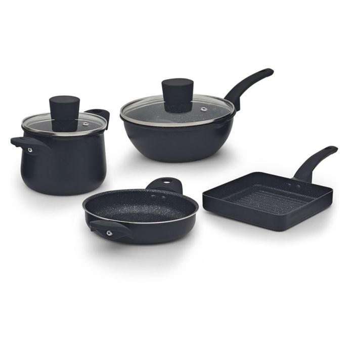 Set Mini Premium 6 Piezas Antiadherente Marmolizado Granito DKASA