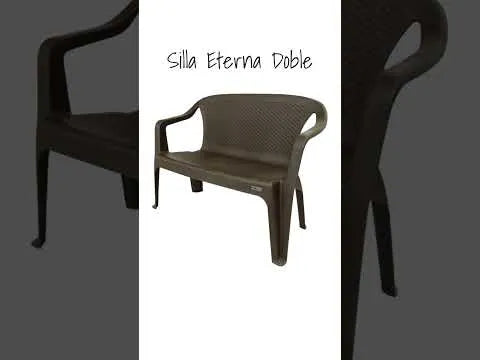 Silla Eterna doble con brazos color Wengue de Rimax - Pa´la house