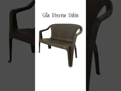 Silla Eterna doble con brazos color Wengue de Rimax - Pa´la house