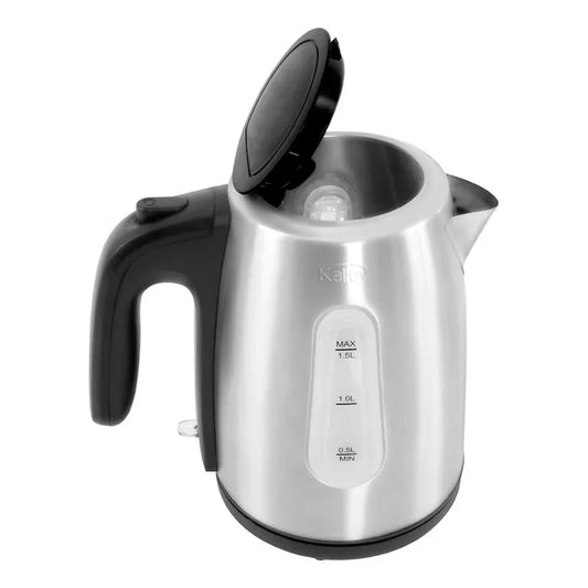 Hervidor de agua en acero inox de 1.5 litros marca Kalley.