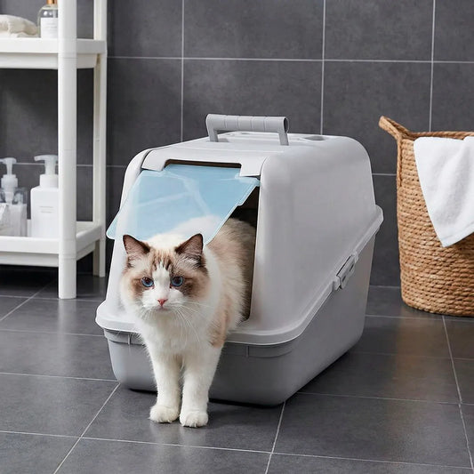 Arenero con puerta para Gato gris de Rimax
