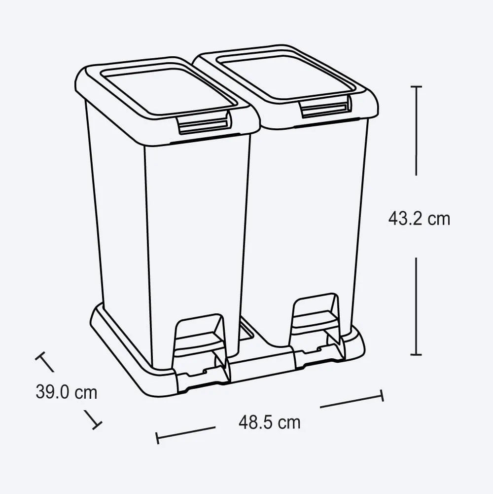 Basurero Pedal 40 Litros Doble