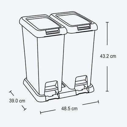 Basurero Pedal 40 Litros Doble