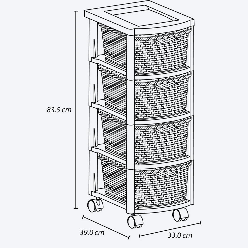 Cajonero infantil Rattan 4 gavetas de Rimax