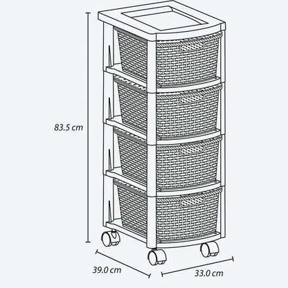 Cajonero infantil Rattan 4 gavetas de Rimax