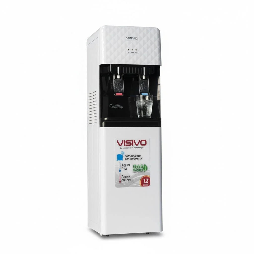 Dispensador de agua fría y caliente con nevera de Visivo. VWD-SR95G SS