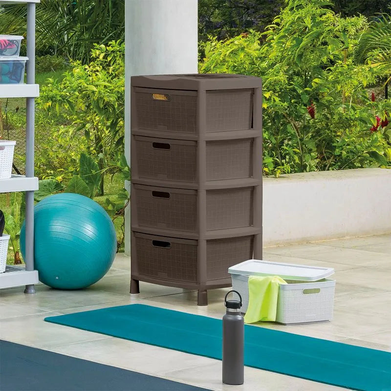 Gavetero Fique con 4 gavetas y tapa organizadora de Rimax - Pa´la house