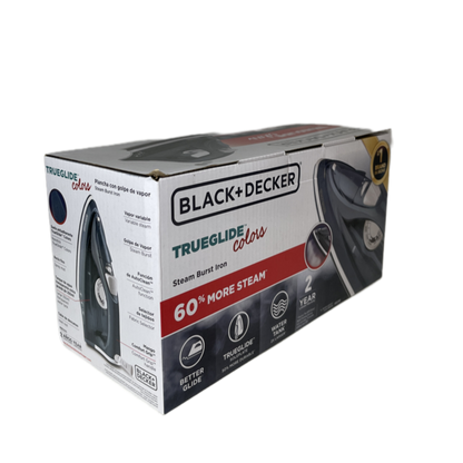 Plancha Trueglide Colors de Black & Decker con tiro de vapor.