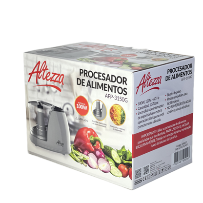 Procesador de alimentos gris de Altezza de 100Watts
