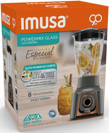 Licuadora Powermix Glass de 8 vel con vaso de vidrio de Imusa - Pa´la house