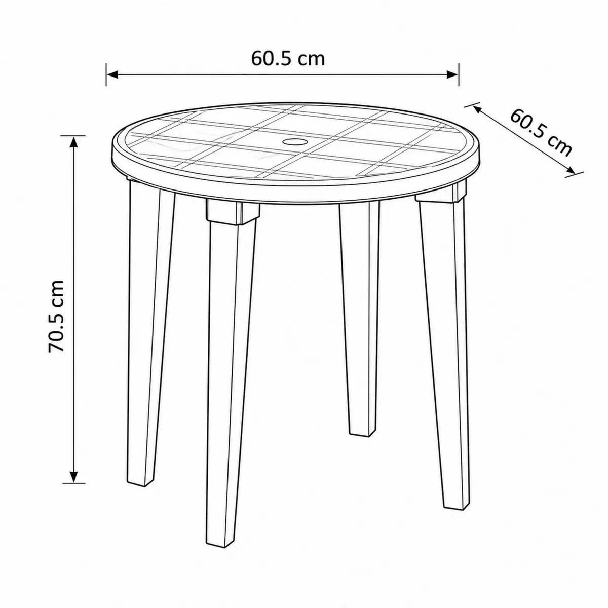 Mesa Redonda 60cms Vanyplas