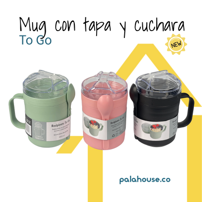 Mug con tapa y cuchara