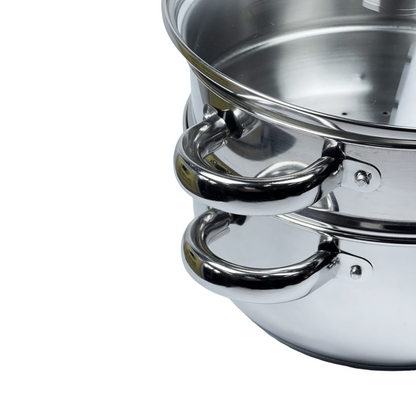 Olla Vaporera Premium Dkasa 2.9 Litros en Acero Inoxidable con Tapa de Vidrio - Pa´la house