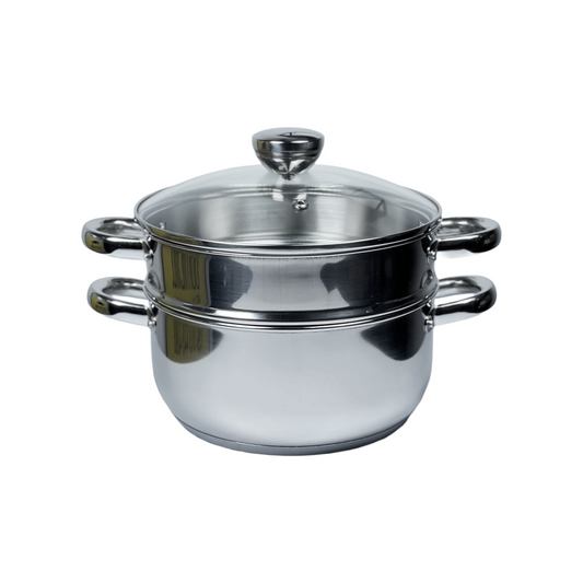 Olla vaporera premium 2.9 lts en acero inoxidable con tapa de vidrio de Dkasa