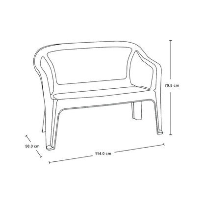 Silla Eterna doble con brazos color Wengue de Rimax - Pa´la house