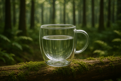 Set x4 Taza de Vidrio Doble Pared 150ml OnOff – Elegancia y Resistencia - Pa´la house